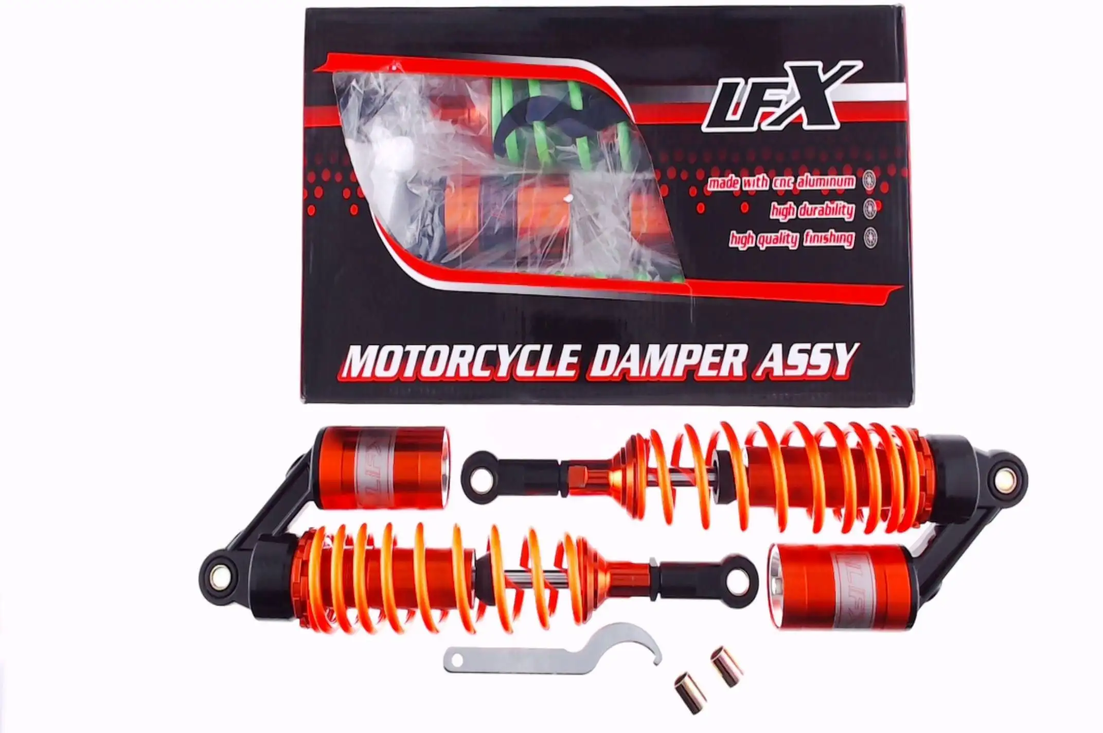 Амортизаторы (пара) Delta 340mm, газомасляные (оранжевые) KOMATCU (mod.A)