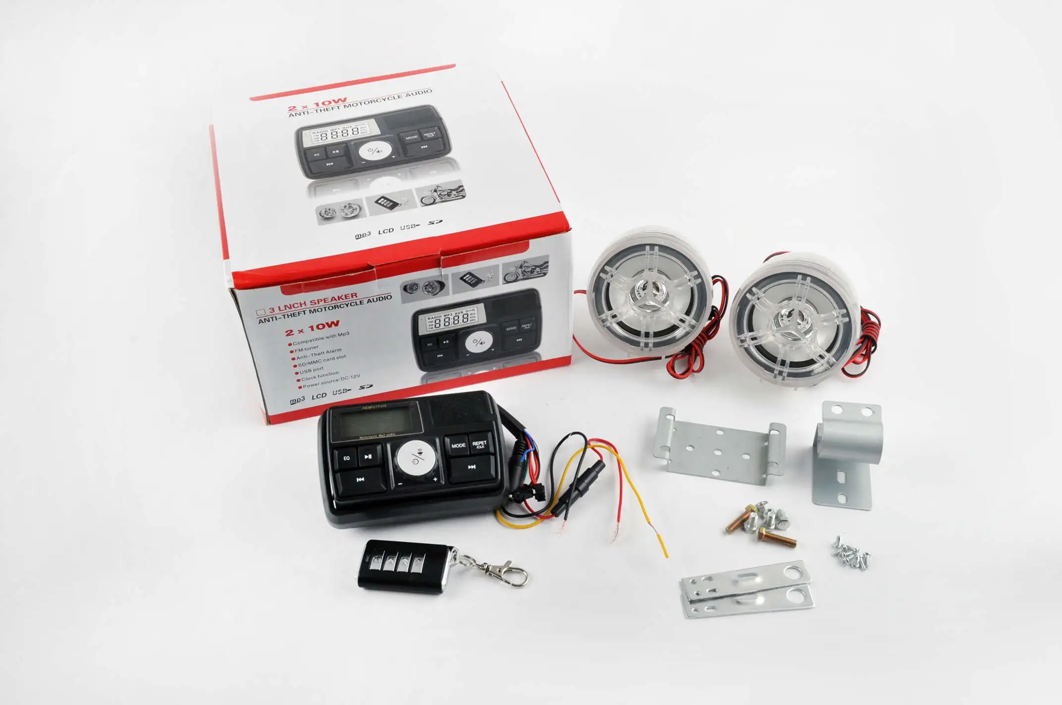 Аудиосистема 2.0 mod:978 (3, с диодами, сигнализация, МР3/FM/USB/SD, ПДУ, ЖК дисплей)
