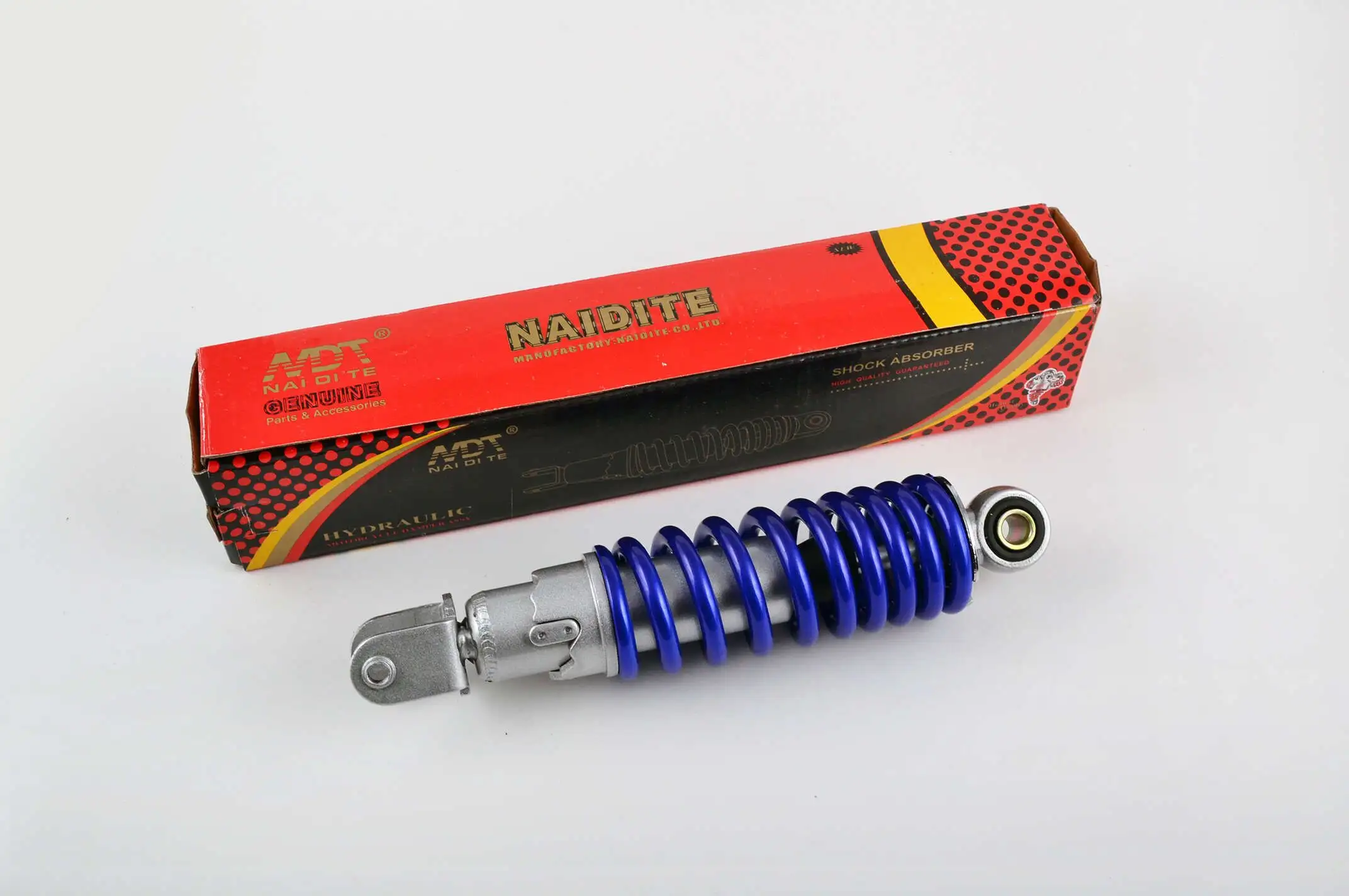 Амортизатор JOG 265mm, регулируемый (синий металлик) NDT