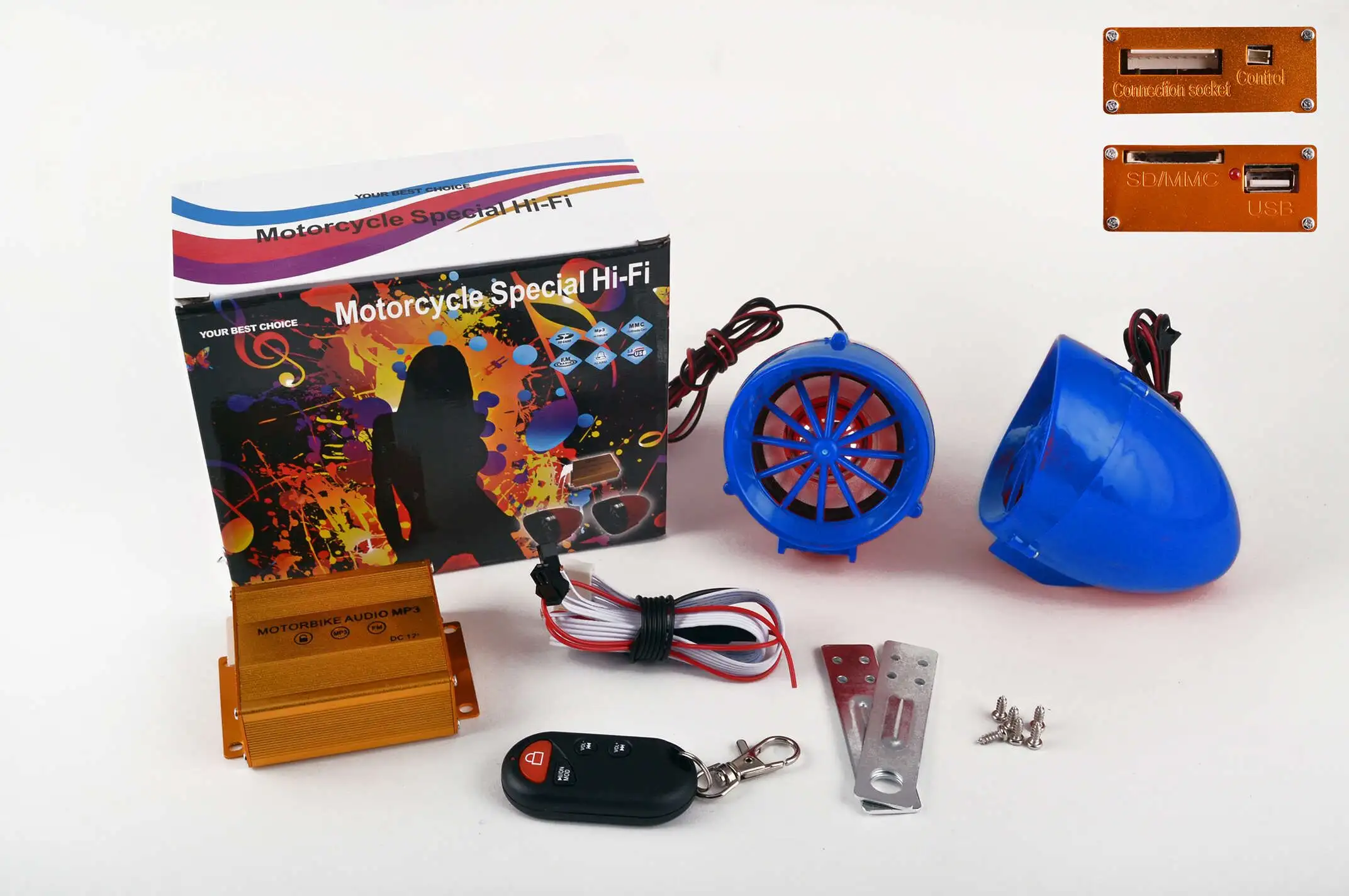 Аудиосистема   (3.5, синяя, подсветка, сигн., МР3/FM/SD/USB, ПДУ, разъем ППДУ 3K)   BEST CHOICE