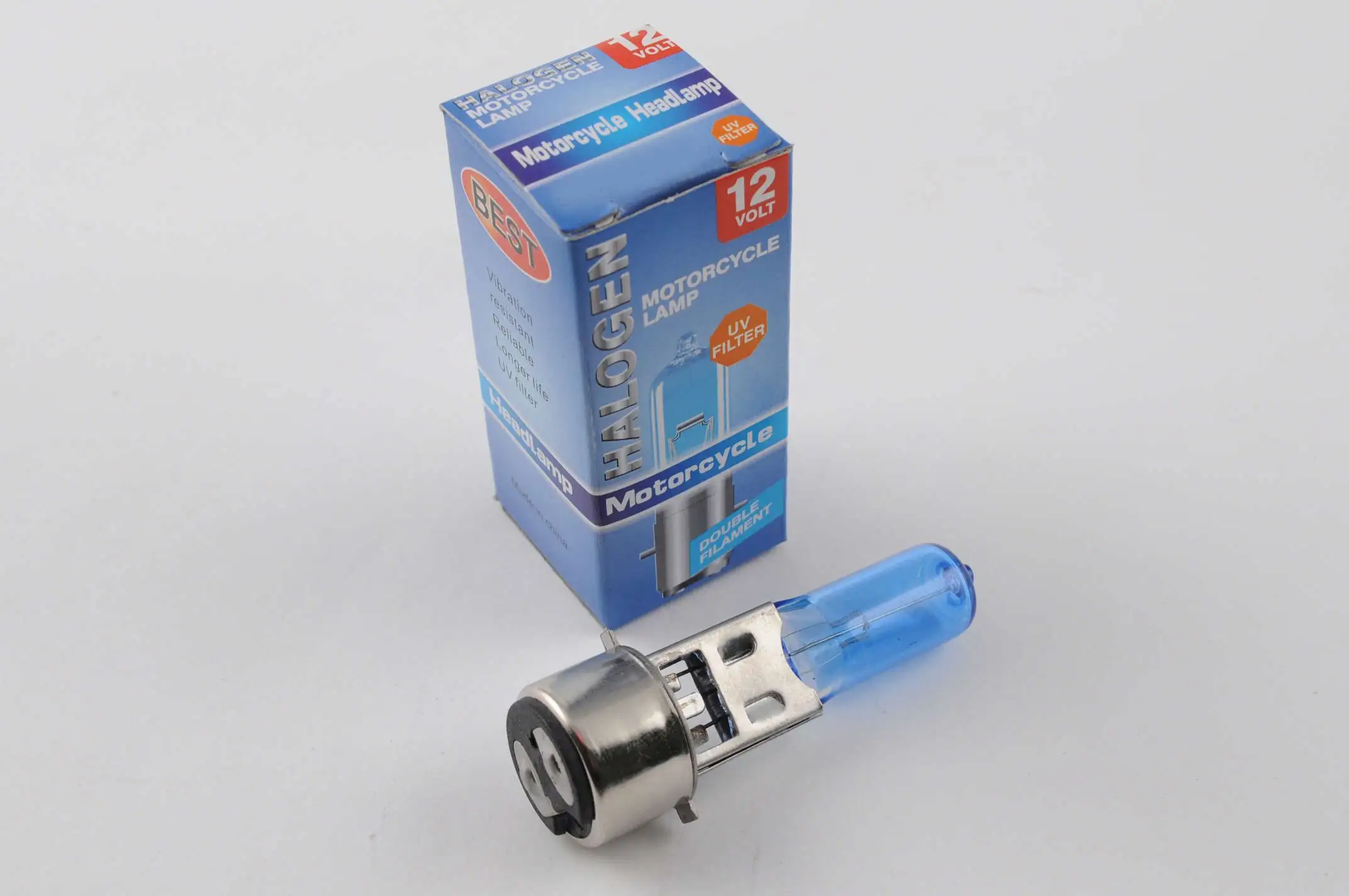Лампа BA20D (2 уса)   12V 50W/50W   (супер белая)   BEST   (mod:A)