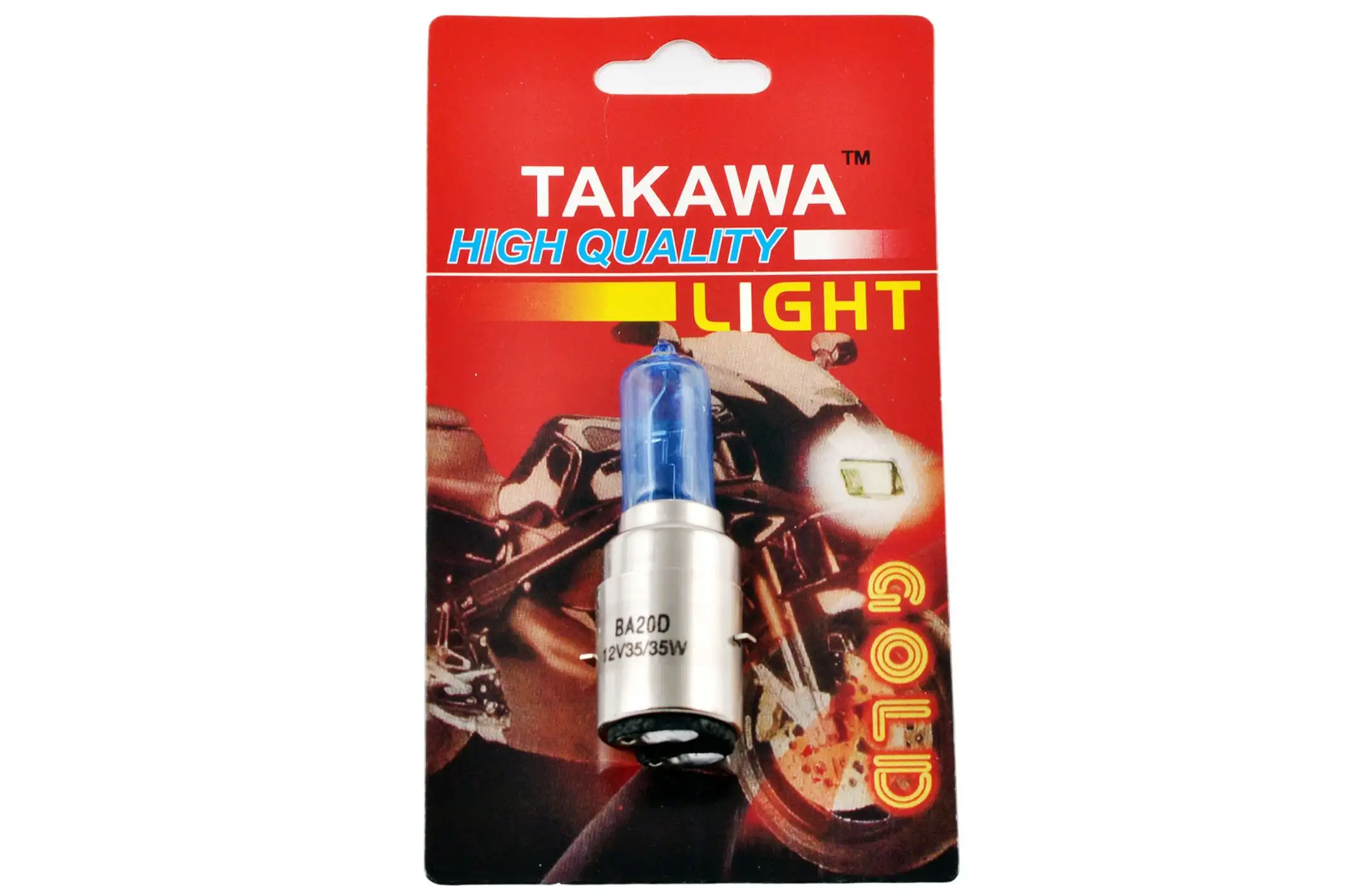 Лампа BA20D (2 уса)   12V 35W/35W   (супер синяя, высокая)   (блистер)   TAKAWA