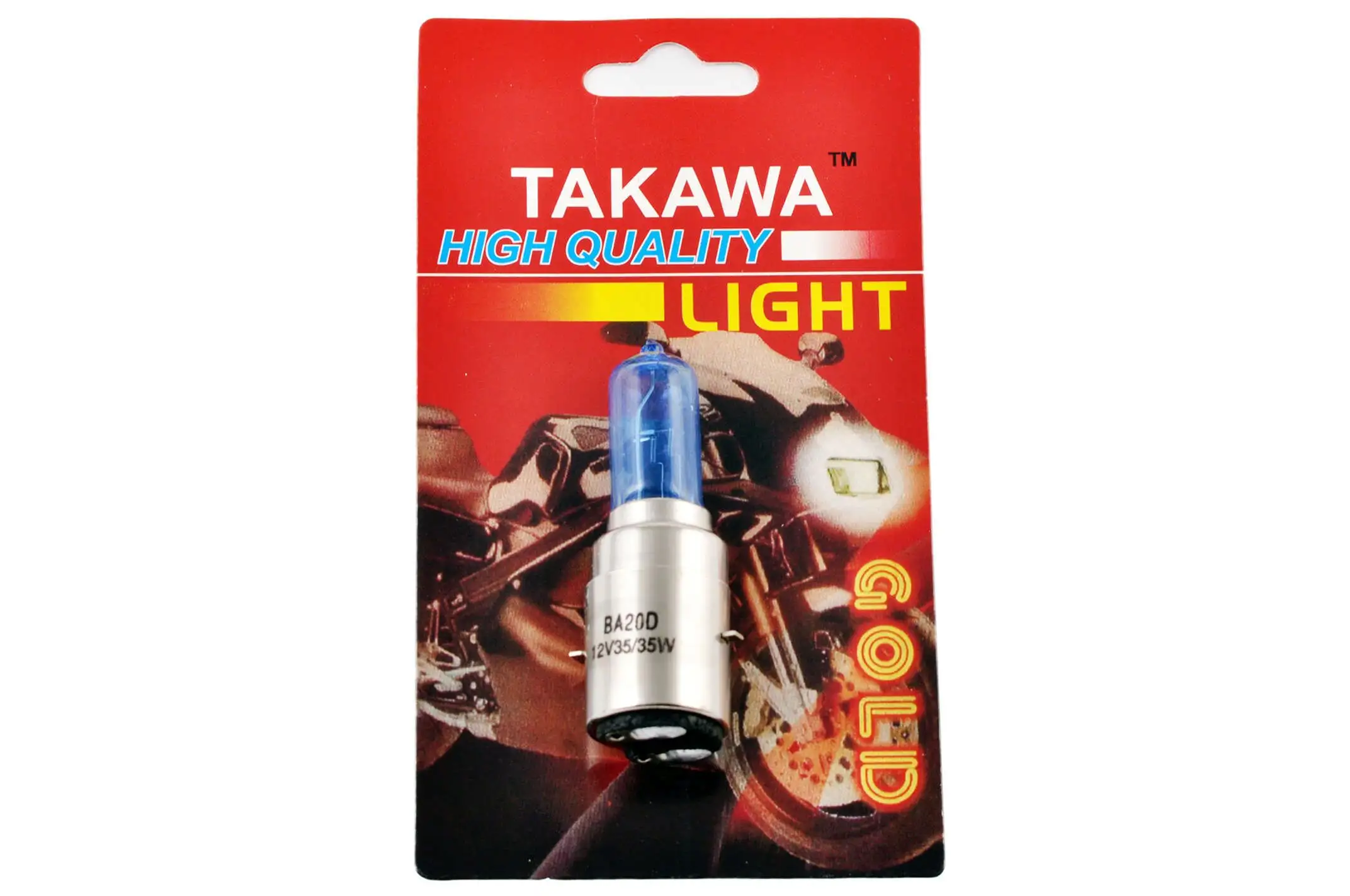 Лампа BA20D (2 уса)   12V 35W/35W   (супер белая, высокая)   (блистер)   (mod:073)   TAKAWA