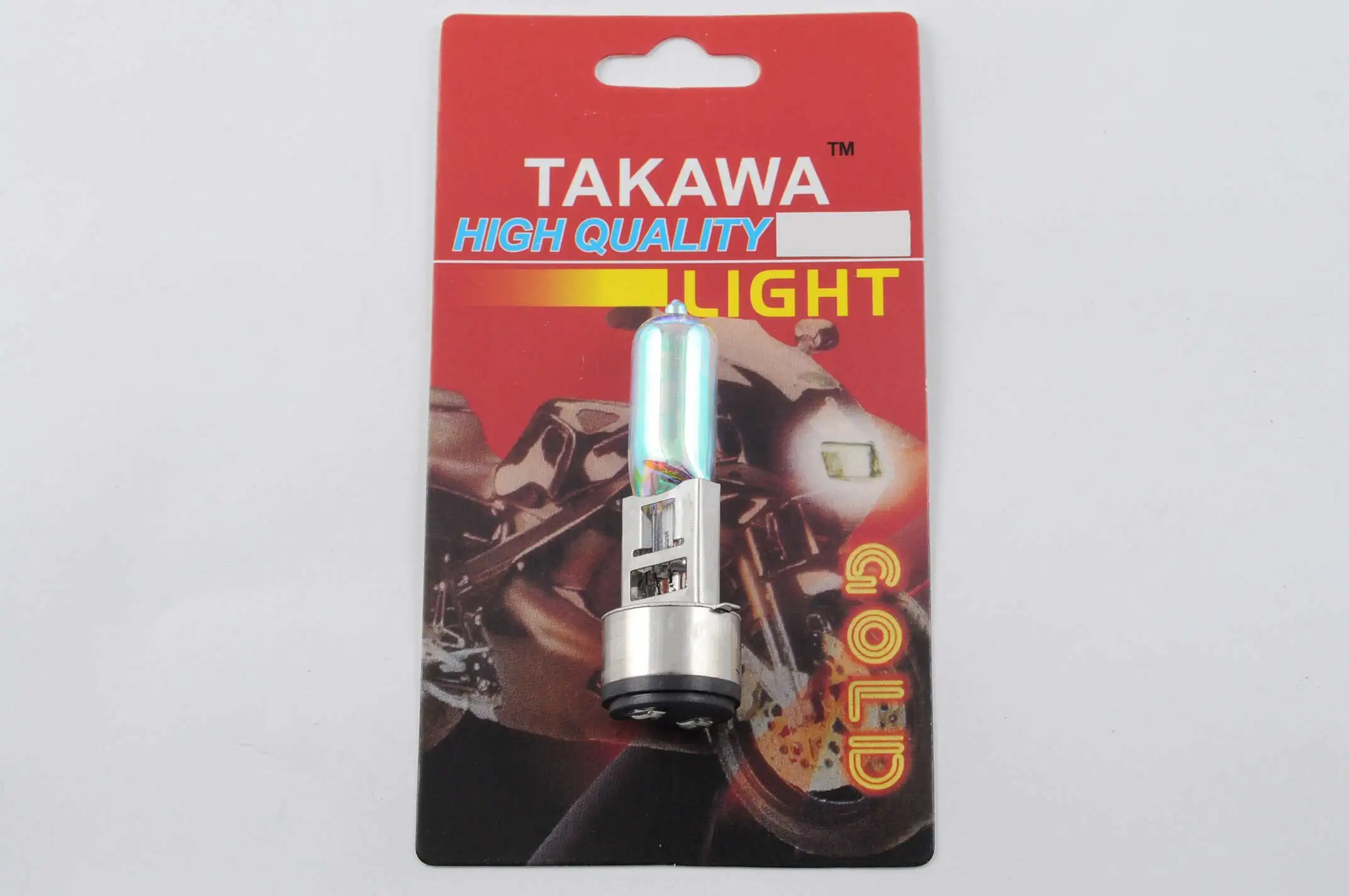 Лампа BA20D (2 уса)   12V 18W/18W   (хамелеон радужный)   (блистер)   TAKAWA   (mod:A)