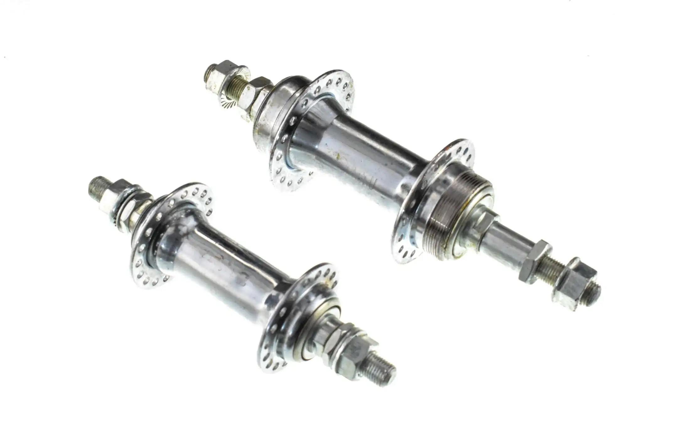 Втулки велосипеда (перед/зад) (в сборе, под трещетку, 36 спиц, хром) YKX