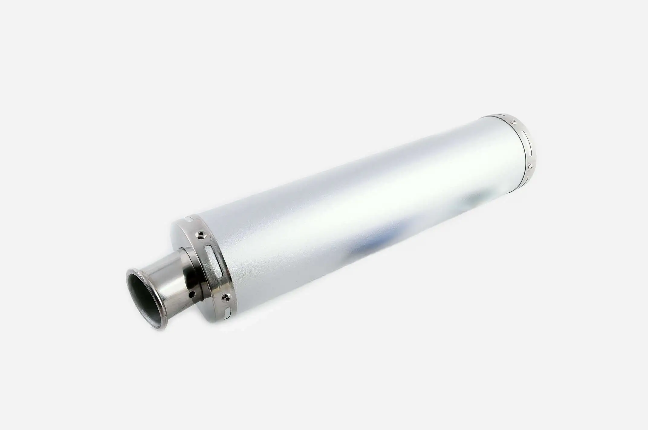 Глушитель (тюнинг)   420*100mm, креп. Ø78mm   (нержавейка, серебро, без креплений, mod:55)