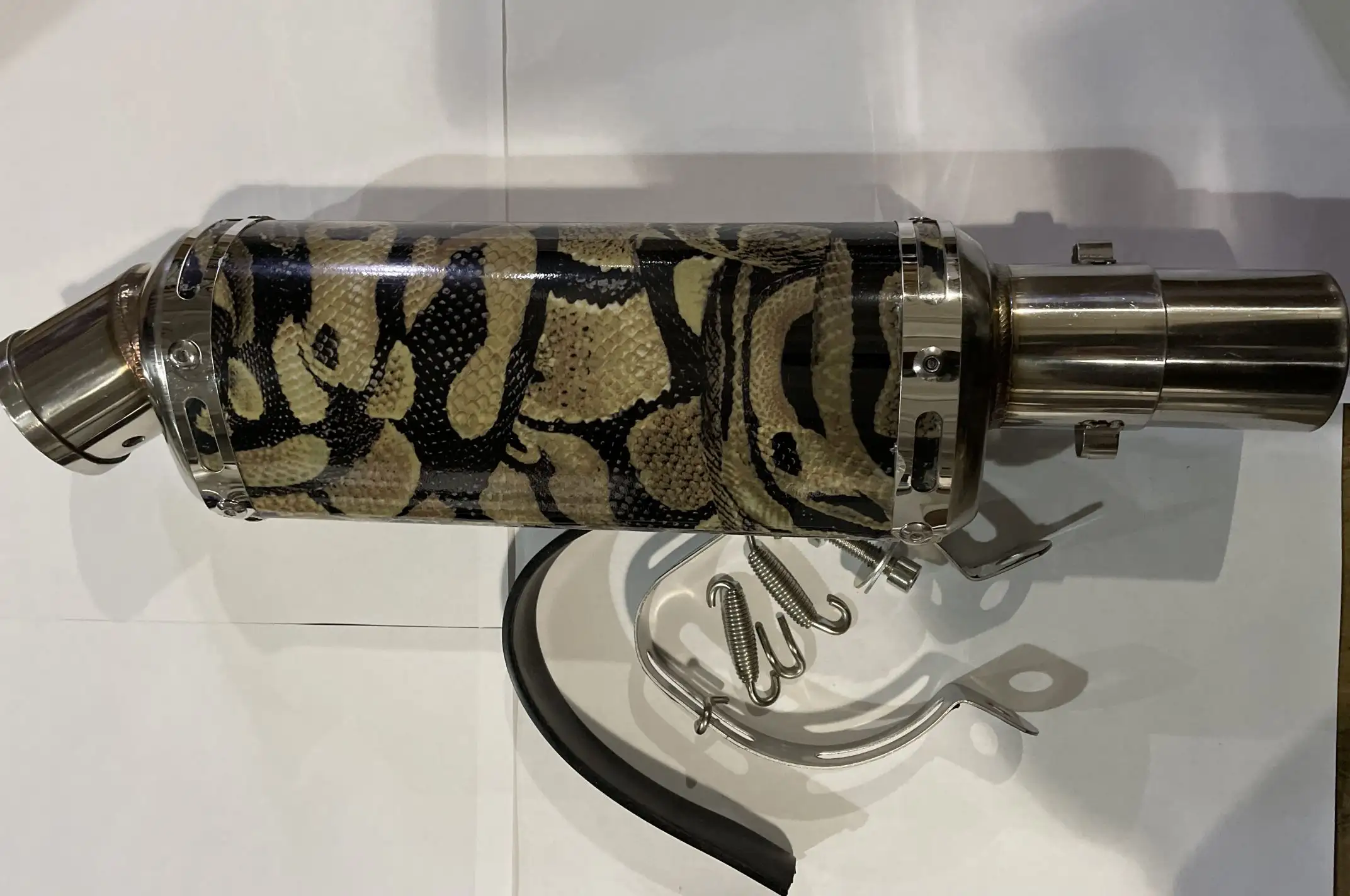Глушитель (тюнинг) 235*88mm, креп. Ø48mm (нержавейка, овал, карбон серый, прямоток)