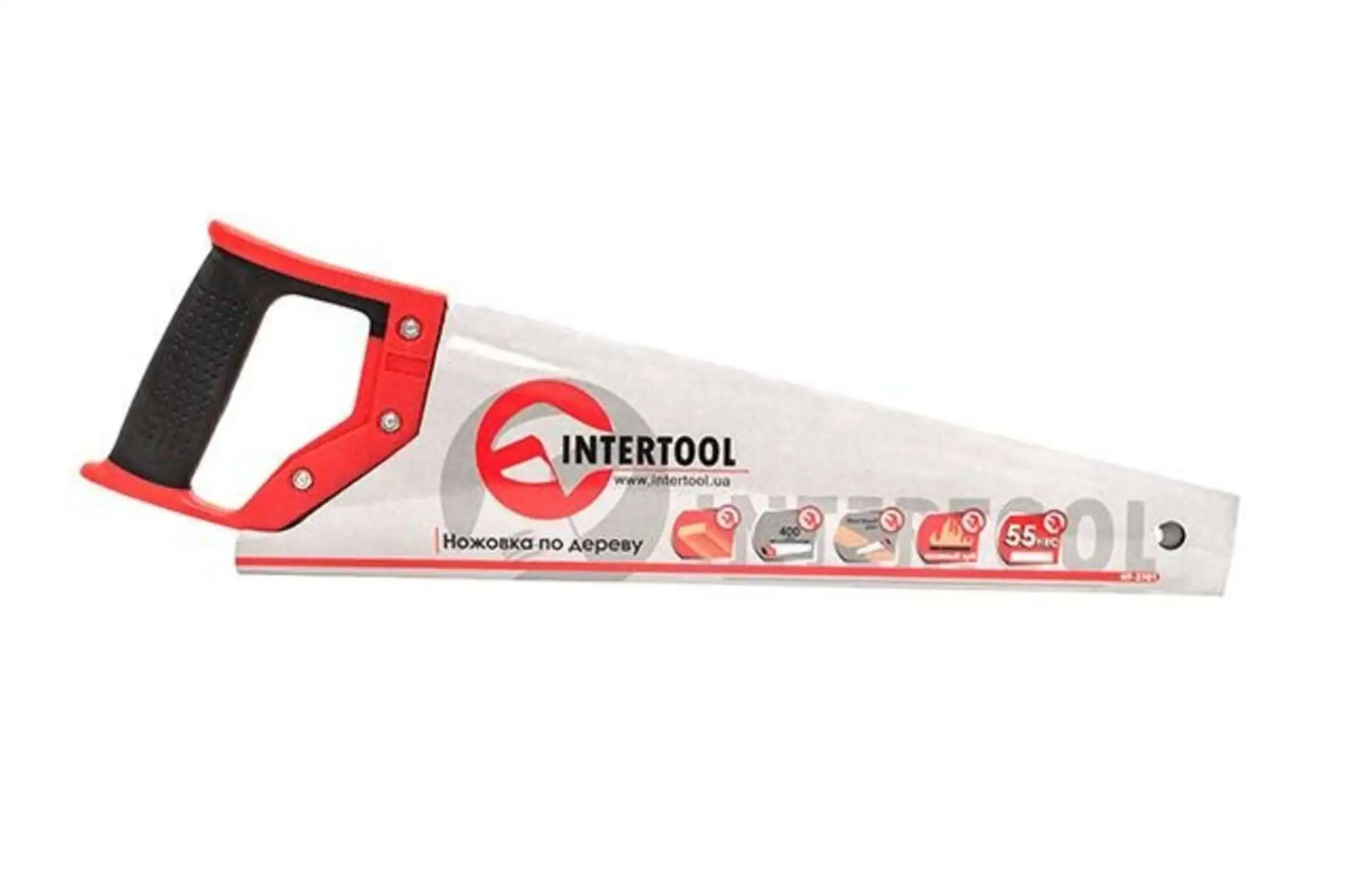 Ножовка по дереву c каленым зубом 400 мм, 55 HRC INTERTOOL