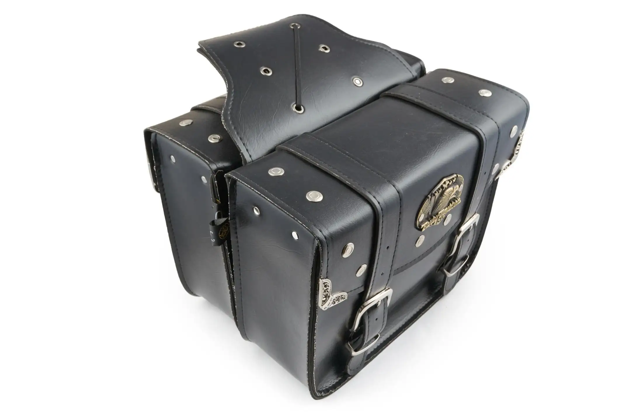 Кофры боковые (пара) (кожа, черные, #WL-0539) (mod LEOPARD) KML