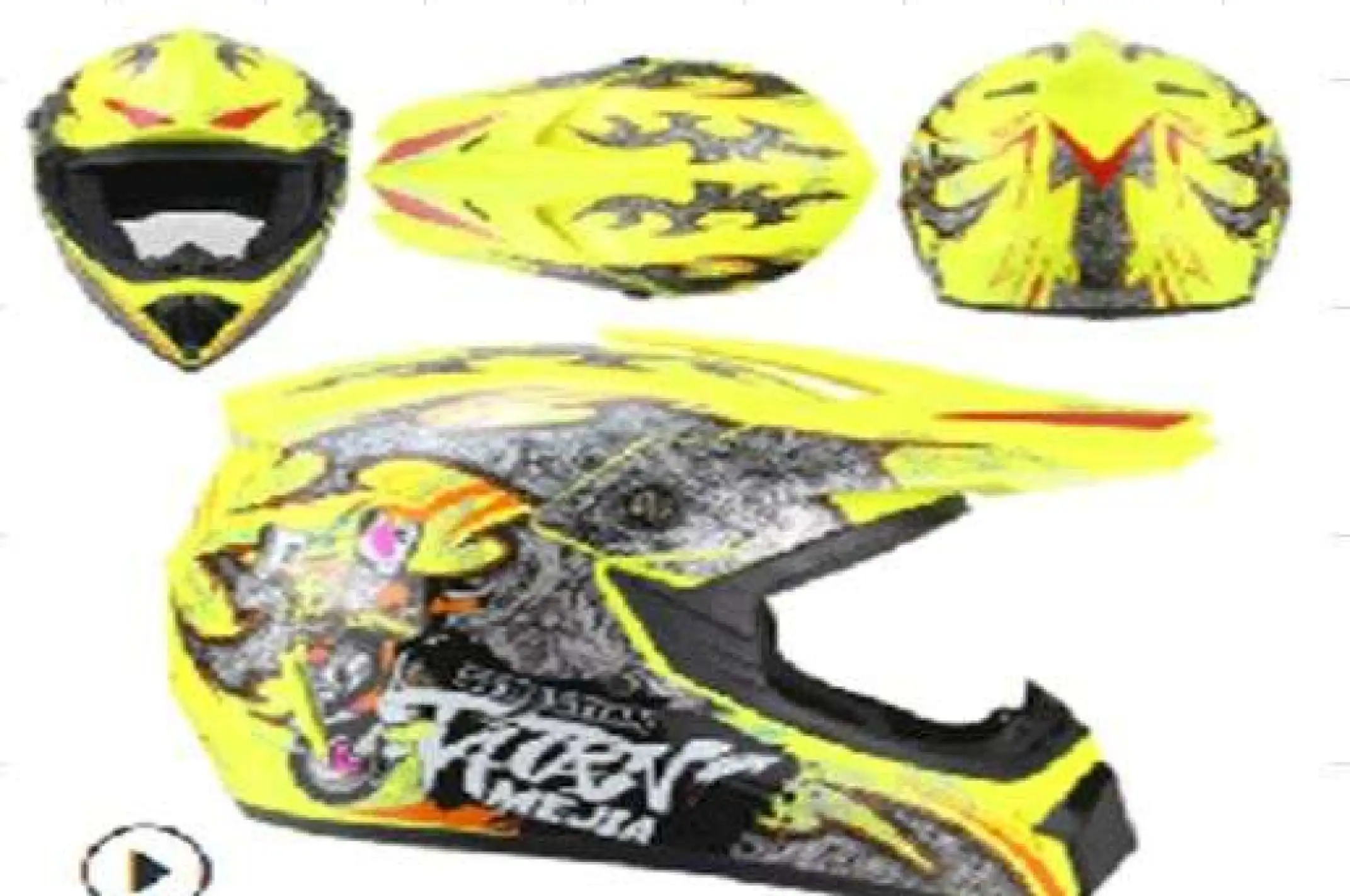 Шлем кроссовый (mod:225) (size:XL, YELOW DRAGON)