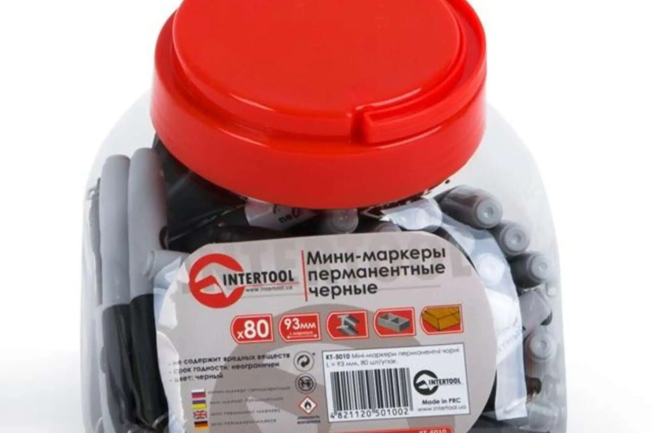 Мини-маркеры перманентные черные L=93 мм, 80 шт/упак.