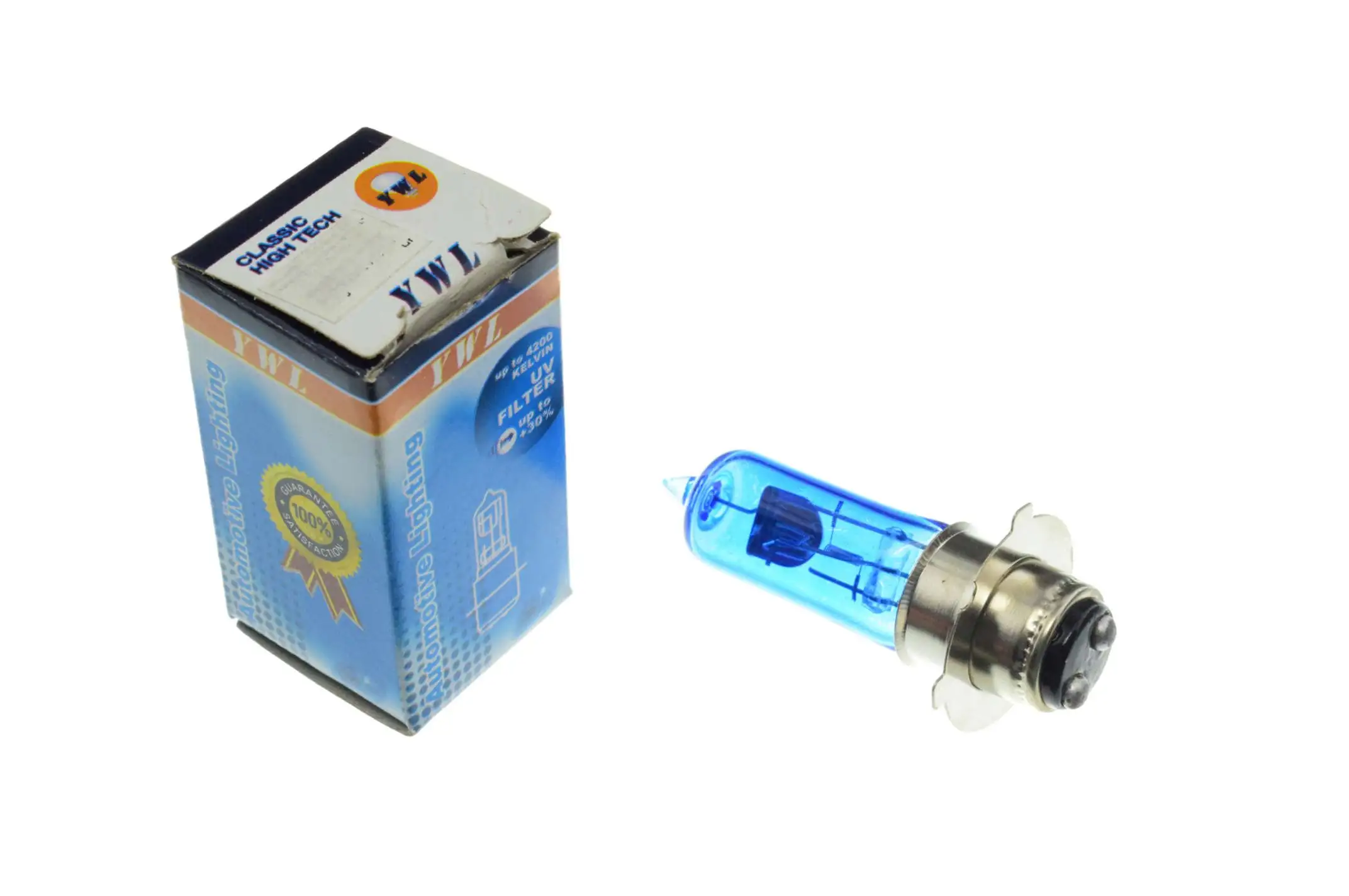 Лампа P15D-25-3 (3 уса)   12V 50W/50W   (супер белая)   YWL