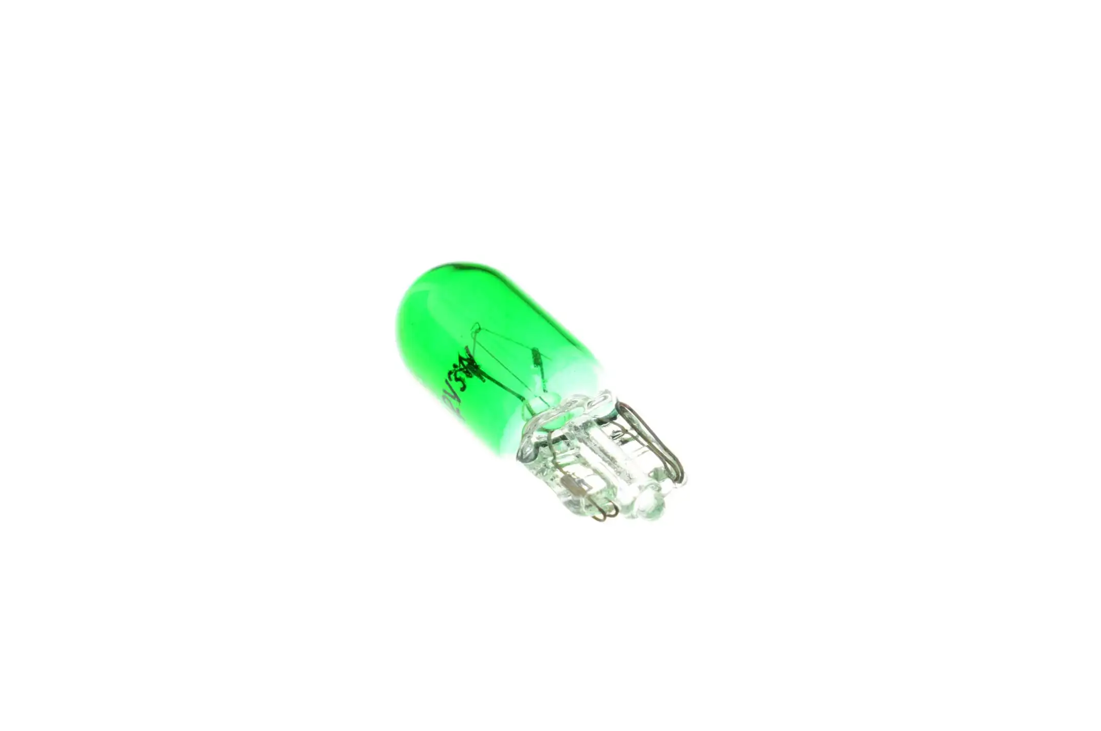 Лампа Т10 (безцокольная) 12V 3W (габарит, приборы) (зеленая) YWL