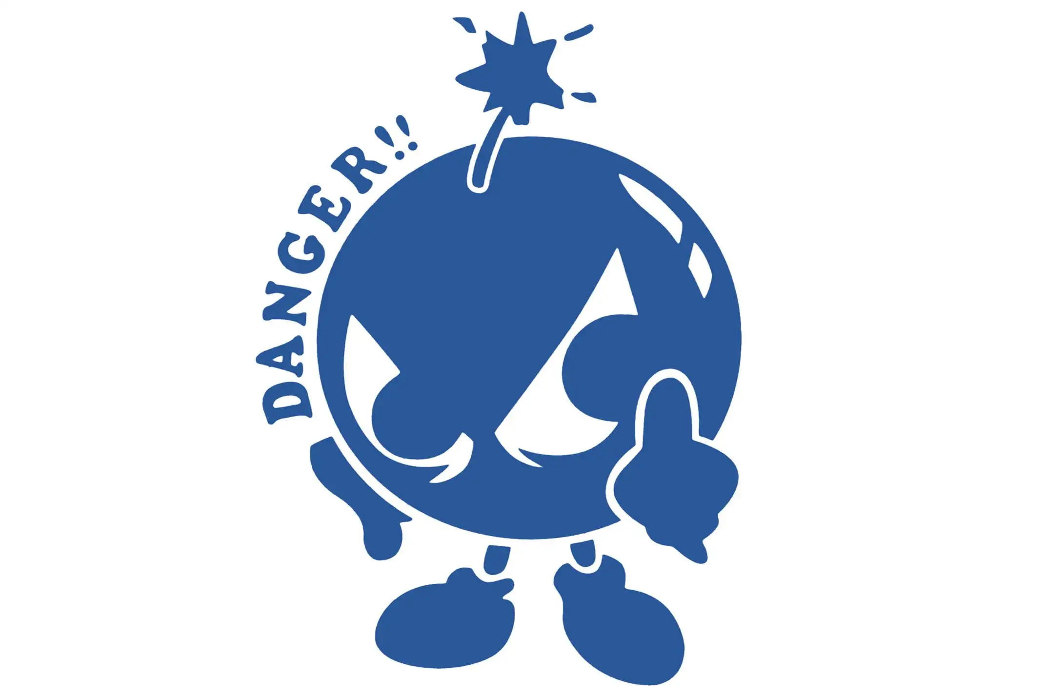 Наклейка декор DANGER (16х12см, синяя) (#0739)