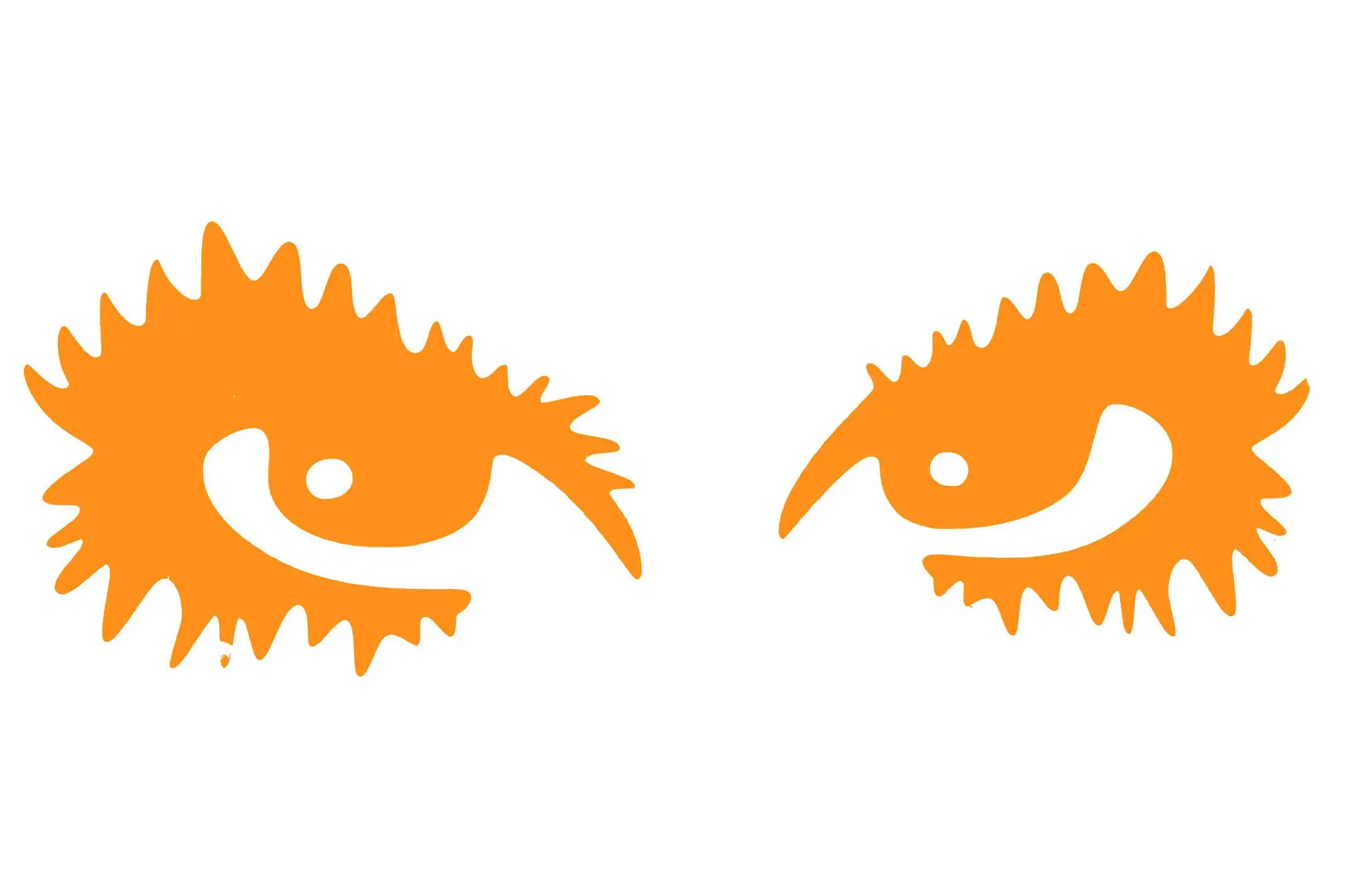 Наклейка   декор   EYES   (18х6см, оранжевая)   (#HQ5)
