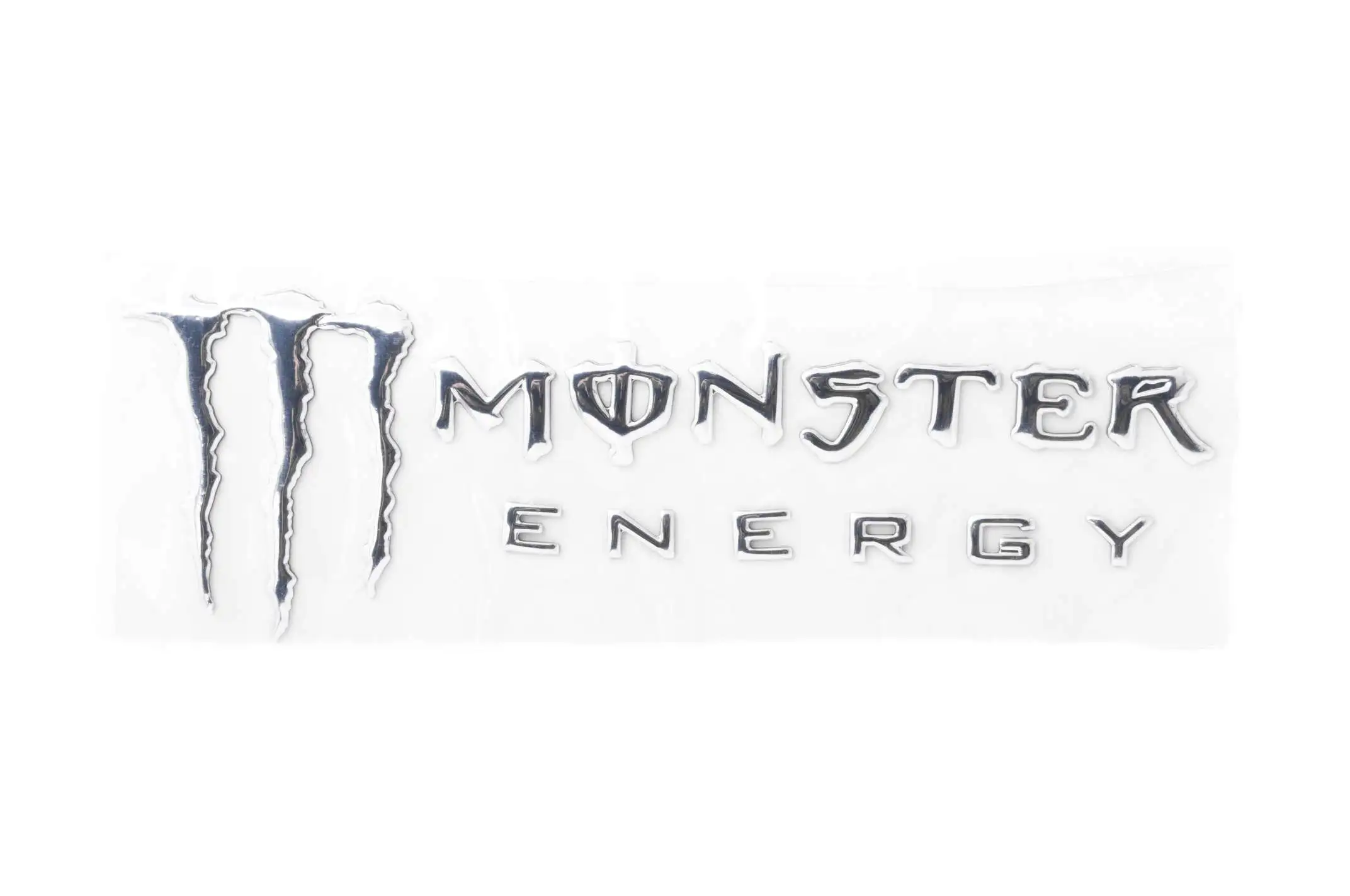 Наклейка шильдик MONSTER ENERGY (19x7см, алюминий, хром) (#4750)