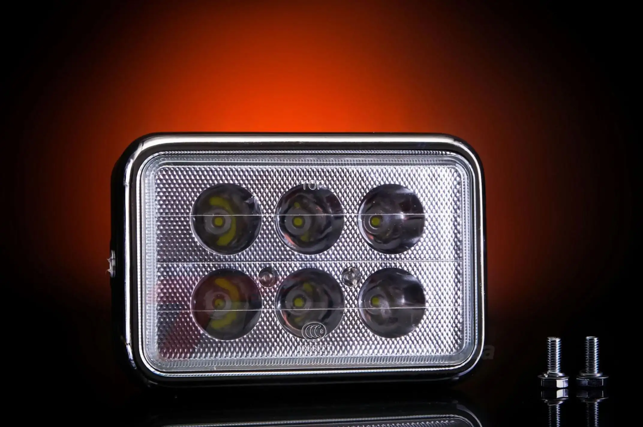 Фара (в сборе) 4T CB125, CG125 (квадратная, LED, 6 дидов, 18W) EVO-2