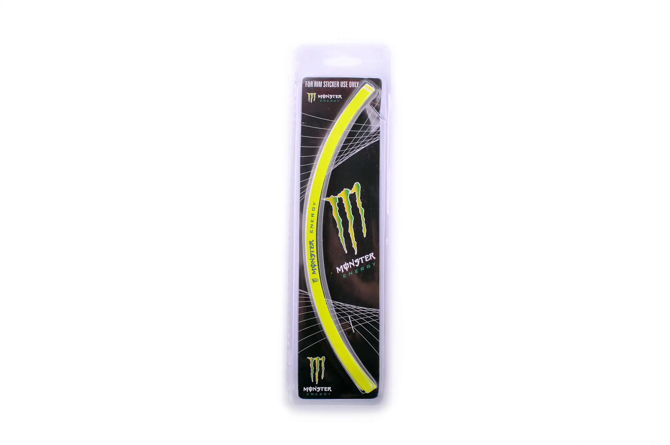 Наклейка на колесо 12 MONSTER ENERGY (желтая, светоотражающая) PLT