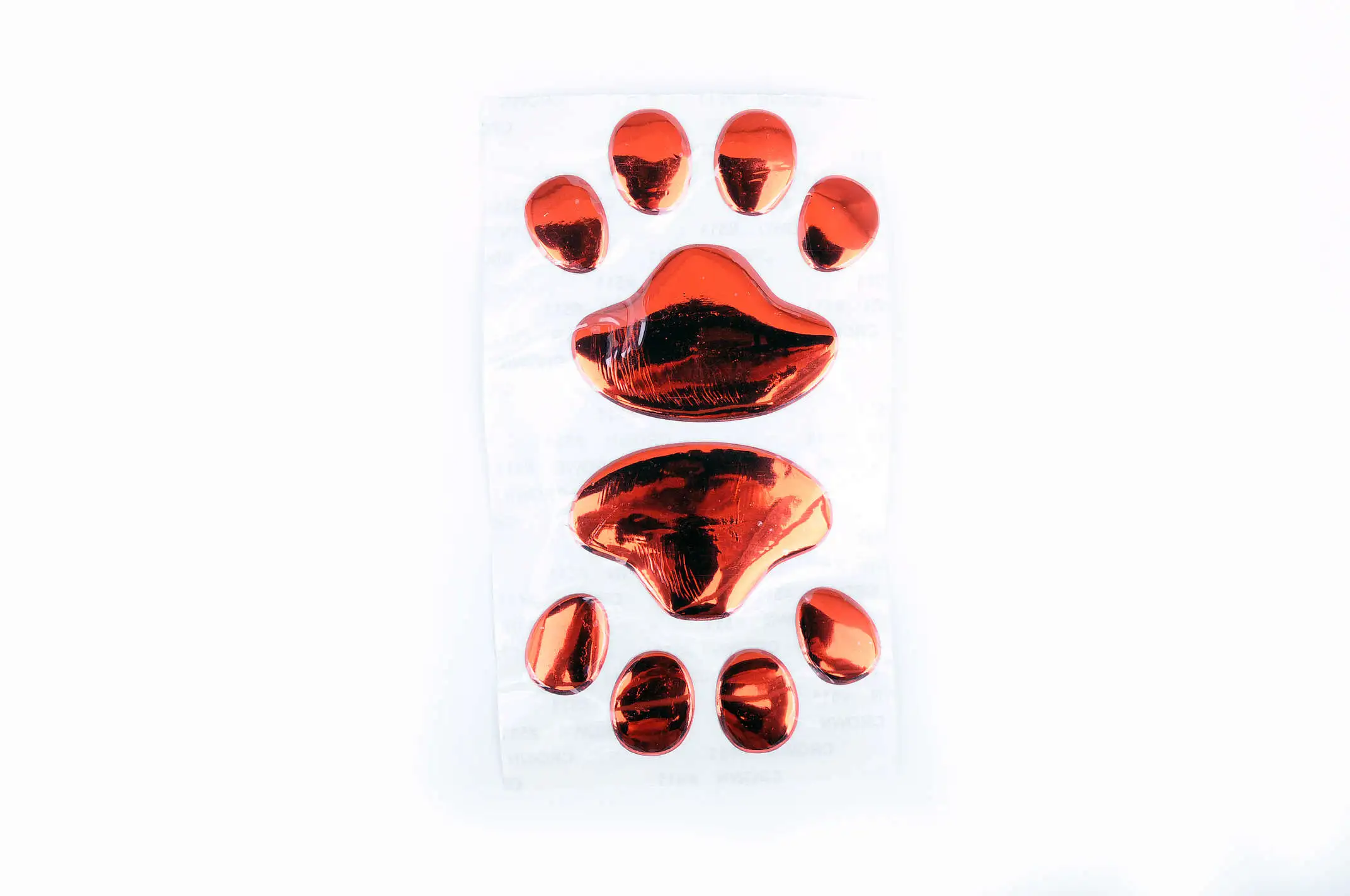 Наклейка   шильдик   CATS PAW   (7x6см, 2шт, алюминий, красный)   (#4725)