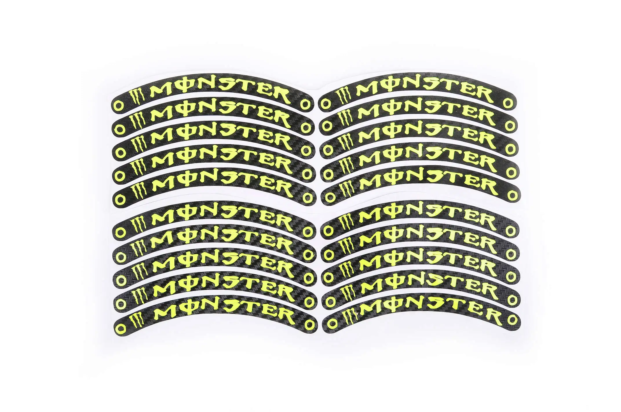 Наклейка на колесо 10 MONSTER ENERGY (12x1см, 20шт, желтая) (#6059D)