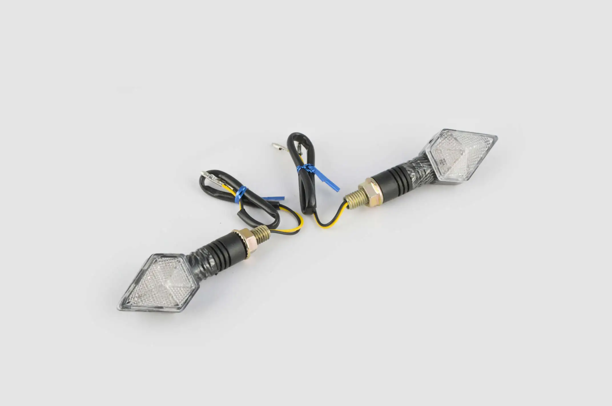 Повороты светодиодные, кристалл (пара)   (13 LED, синий свет,  карбон, белое стекло)   GJCT