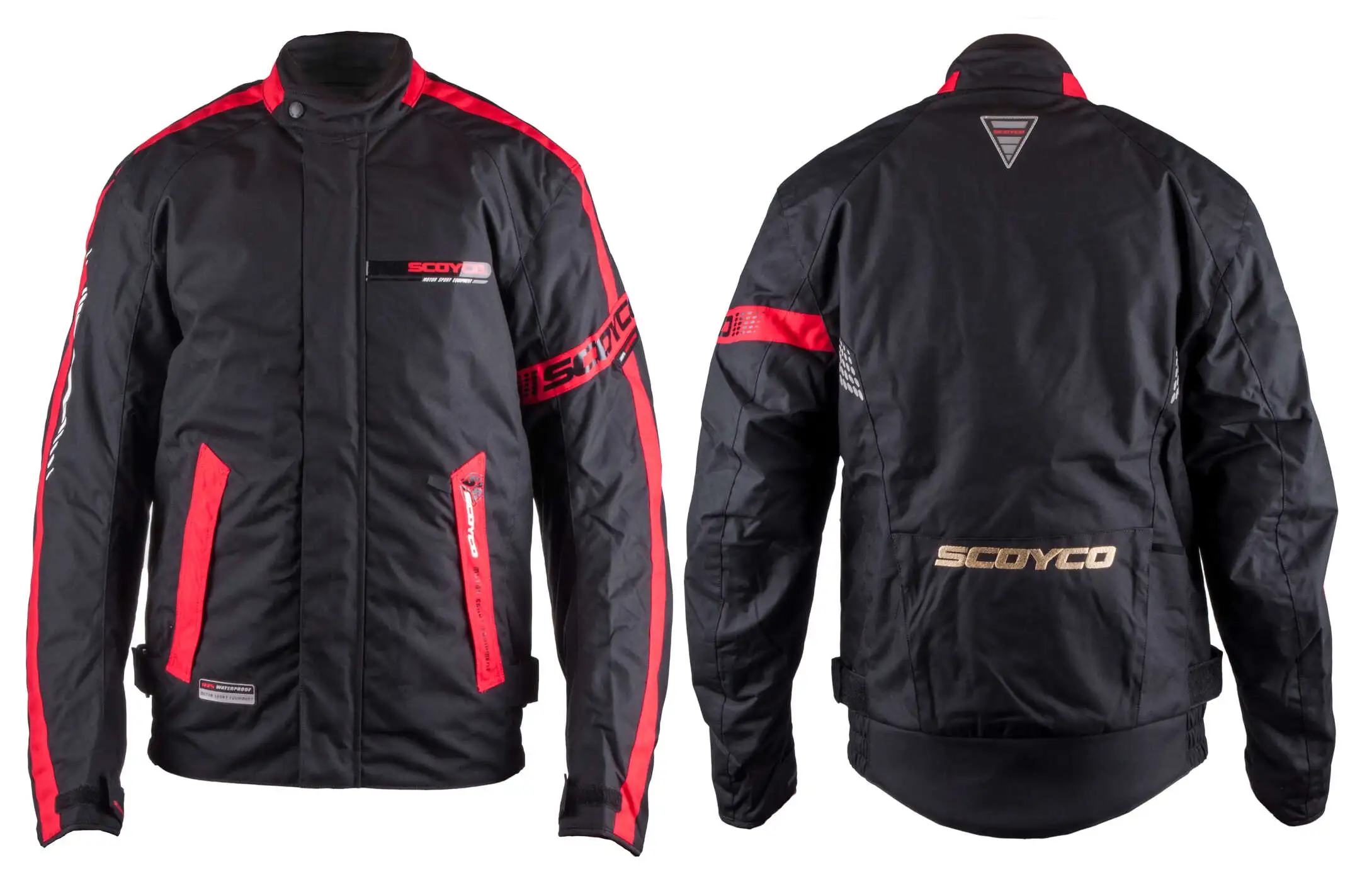 Мотокуртка SCOYCO (текстиль) (size:XL, черно-красная, mod:JK34)