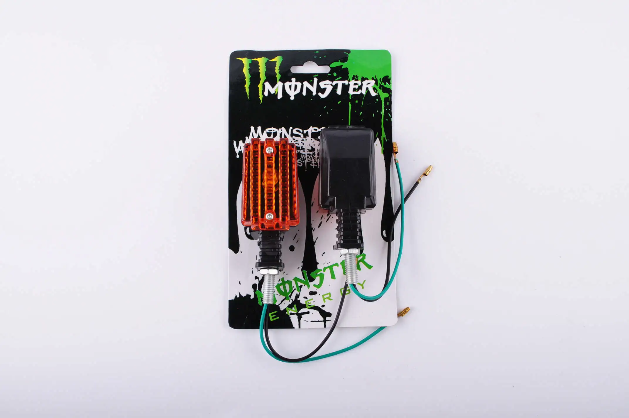 Повороты (пара)   прямоугольные   (черные, желтое стекло)   MONSTER ENERGY