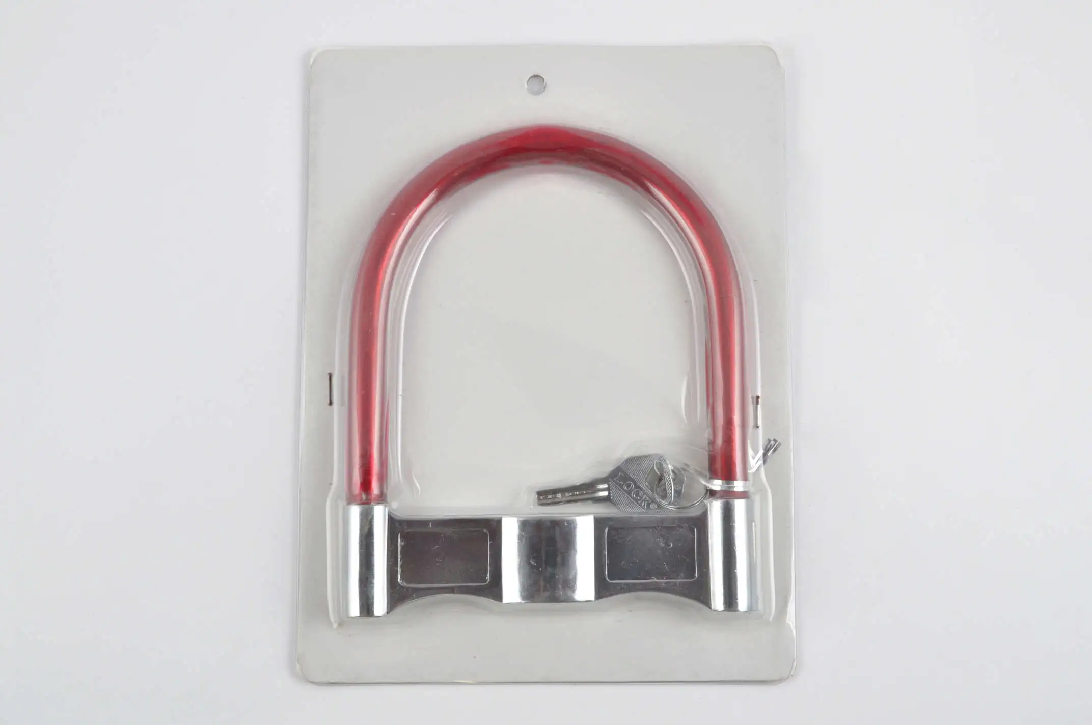 Замок противоугонный   (U-образная скоба, L-135mm, d-14mm)   (красный)   LOCK