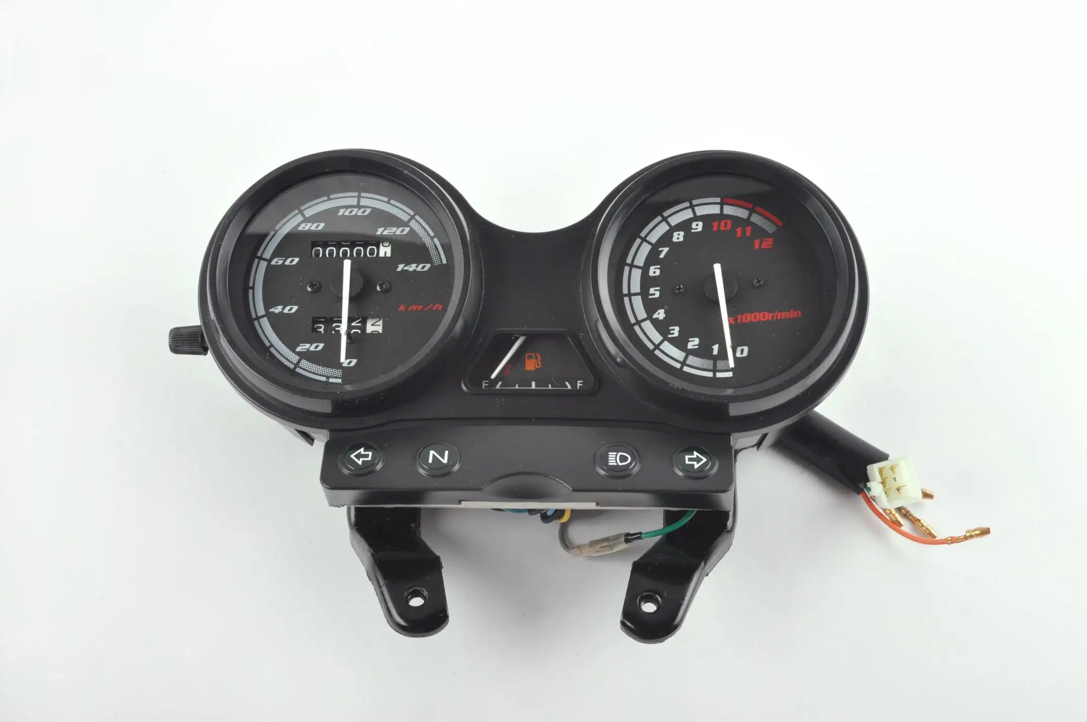 Панель приборов (в сборе)   Yamaha YBR125   (140км/ч, тахометр, черная)   (#MY-127)   MANLE