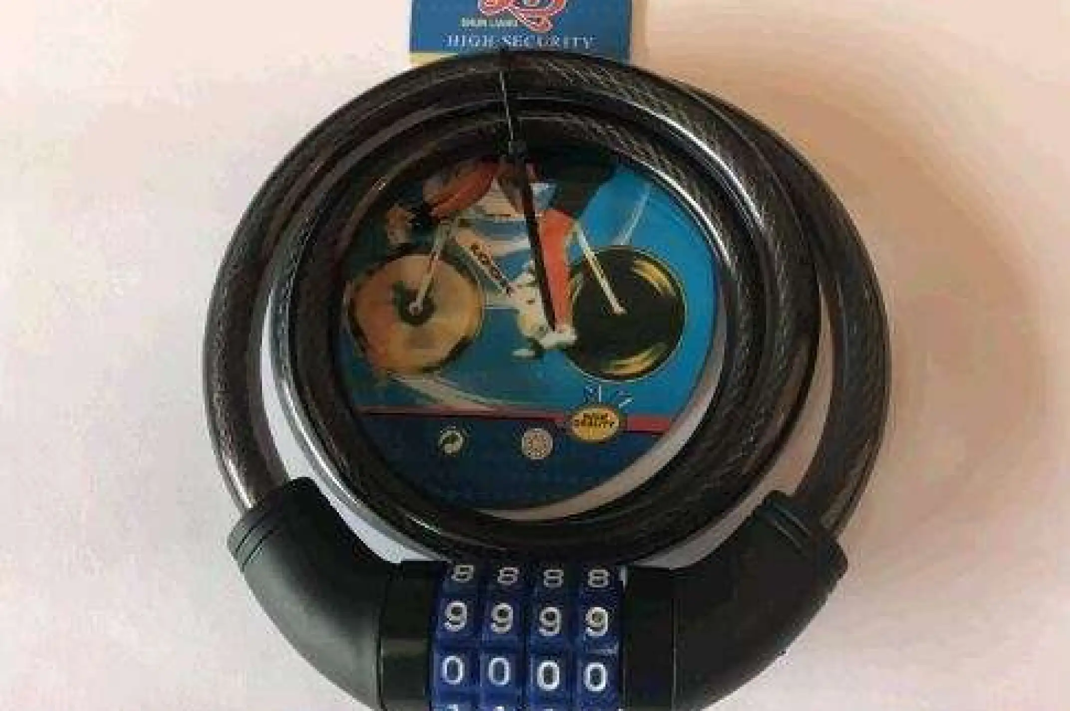 Замок на колесо (трос 800*12mm) (с изменяемым кодом) BBC