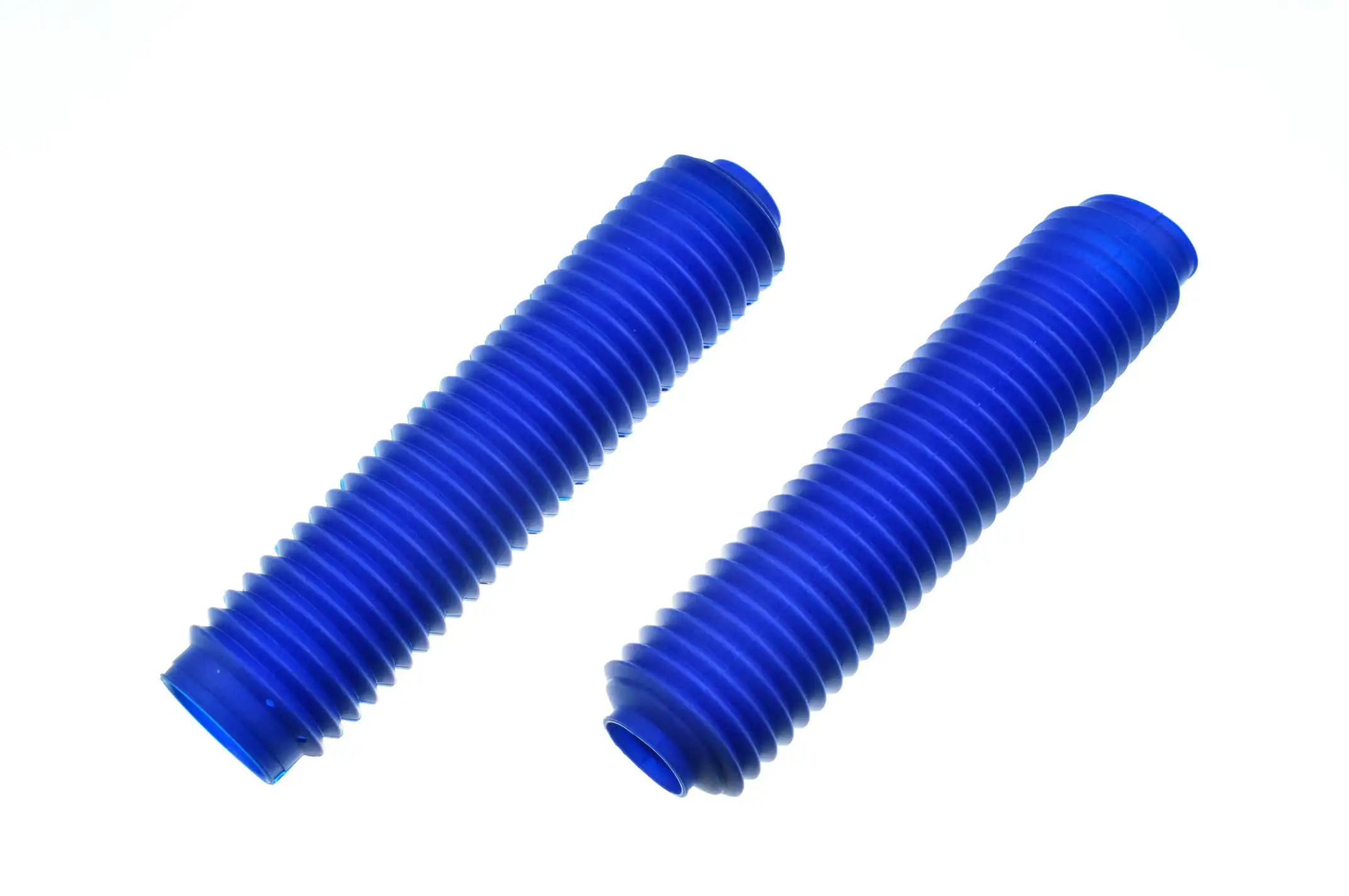 Гофры передней вилки (пара) универсальные L-330mm, d-40mm, D-55mm (синие) MZK