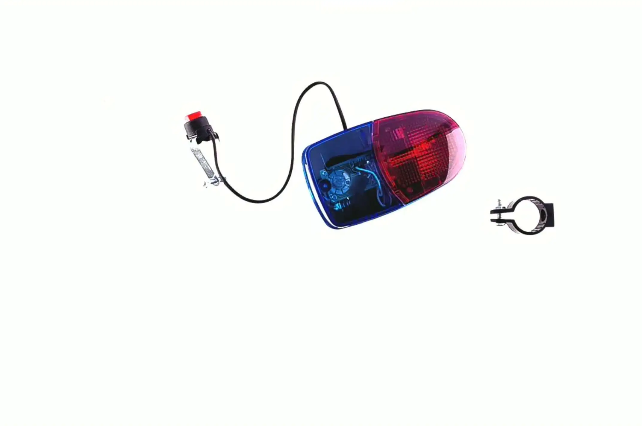 Сигнал велосипедный с подсветкой   (прозрачно- красный, 1LED, АА*2) (mod:JY-207)   DS