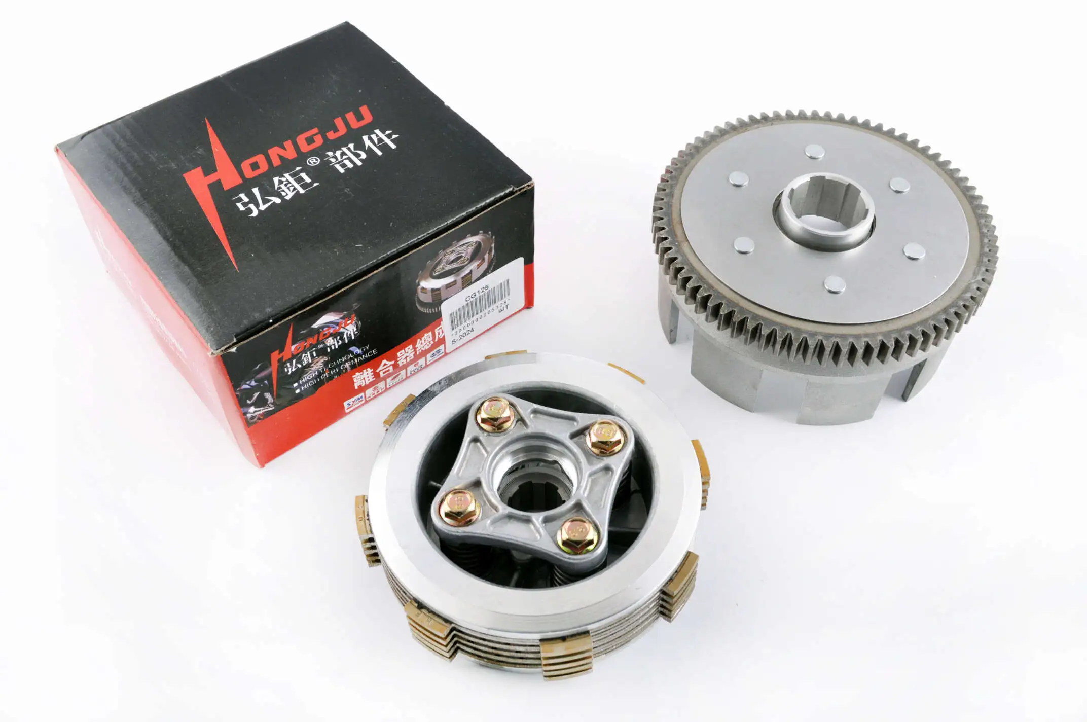Корзина сцепления (в сборе) 4T CG125 (73 зуба) HONGJU (mod:A)