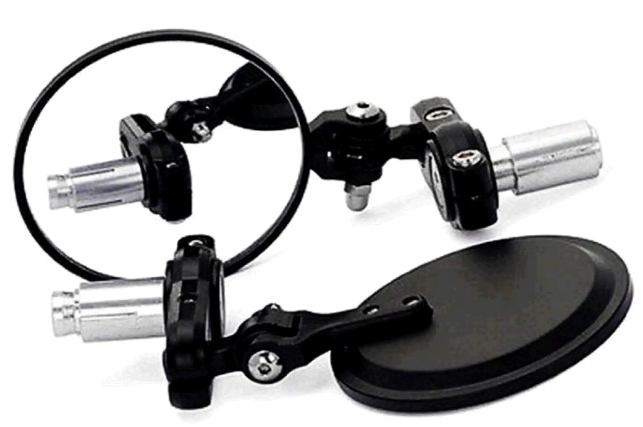 Зеркала в руль мотоцикла (металл D-80mm, внутр d- 22mm) KOMATCU