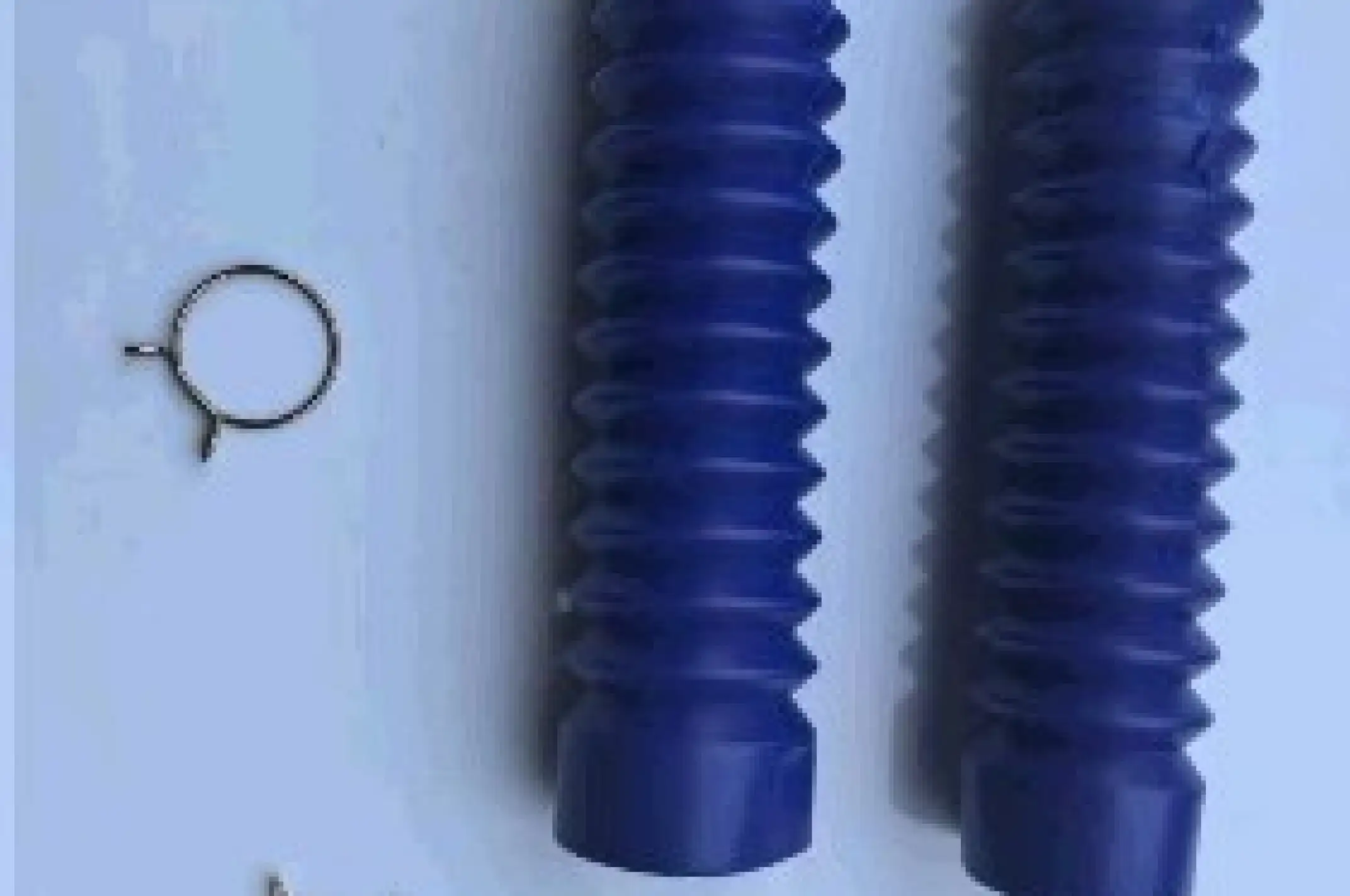 Гофры передней вилки (пара) универсальные L-220mm, d-30mm, D-50mm (синие) KTO