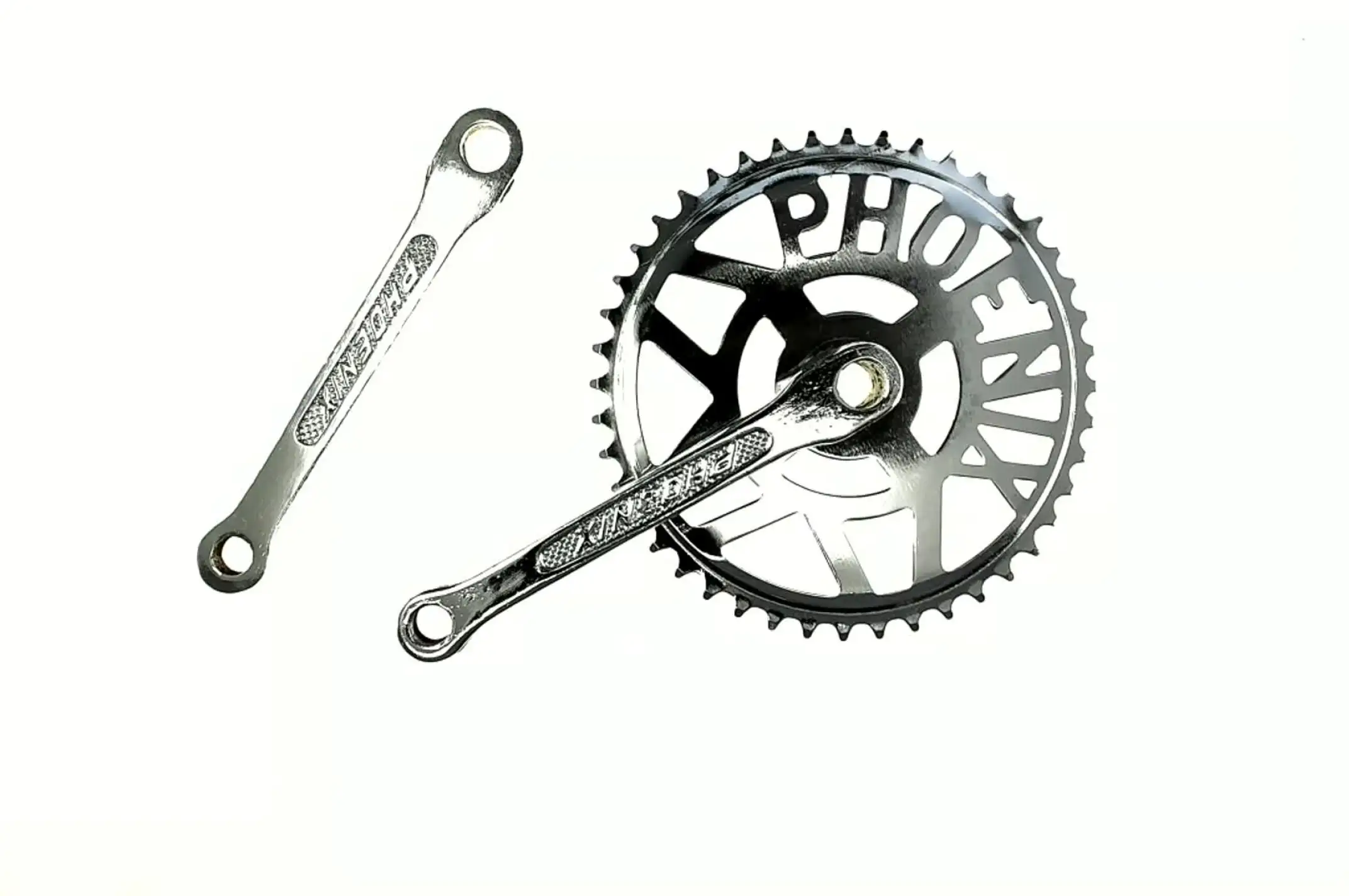Звезда велосипедная (передняя) 44T (+2 шатуна L-170mm, под круг, хром) DS