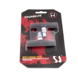 Колодки тормозные велосипедные (ободные, V-brake)   (черные)   (mod:4)   DS