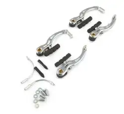 Тормоз велосипеда V-brake   (хром) (комплект, перед + зад)   (mod:2)   YKX