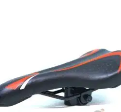 Седло велосипедное (SPORT, черное с красной полосой) (mod TY-SD-7115)