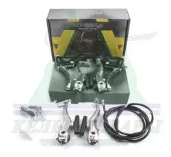 Тормоз велосипеда V-brake   (хром) (комплект, перед + зад) (+тросы)   OEM