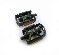 Педали велосипедные (с катафотами, металл, черные) YKX