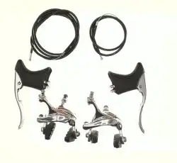 Тормоз велосипеда V-brake   (хром, шоссейный) (комплект, перед + зад)   ALHONGA   KL