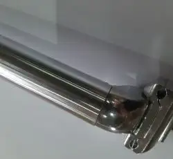Подседельный штырь велосипеда (глагол)   (L-270mm, D-30,0mm) (алюминий, белый) (+крепление хром)   REKO