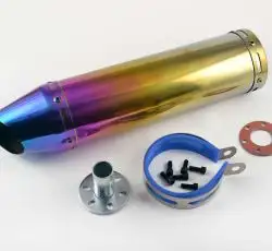 Глушитель (тюнинг)   300*90mm, креп. Ø48mm   (нержавейка, радуга, прямоток сопло, mod:G-1076)