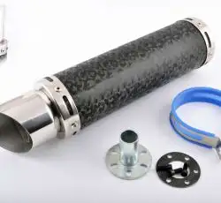 Глушитель (тюнинг)   300*90mm, креп. Ø48mm   (нержавейка, мрамор черный, прямоток, тип:2)
