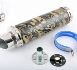 Глушитель (тюнинг)   300*90mm, креп. Ø48mm   (нержавейка, змеиная кожа, прямоток, тип:3)
