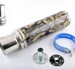 Глушитель (тюнинг)   300*90mm, креп. Ø48mm   (нержавейка, змеиная кожа, прямоток, тип:5)