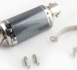 Глушитель (тюнинг)   175*88mm, креп. Ø48mm   (нержавейка, овал, карбон черный, прямоток, mod:1)