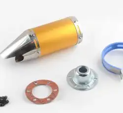 Глушитель (тюнинг)   170*100mm, креп. Ø78mm   (нержавейка, короткий, золото, прямоток, mod:4)