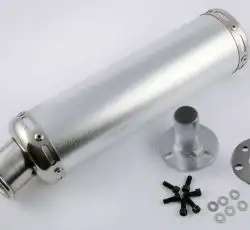 Глушитель (тюнинг)   300*90mm, креп. Ø48mm   (нержавейка, серебро, прямоток, mod:9)